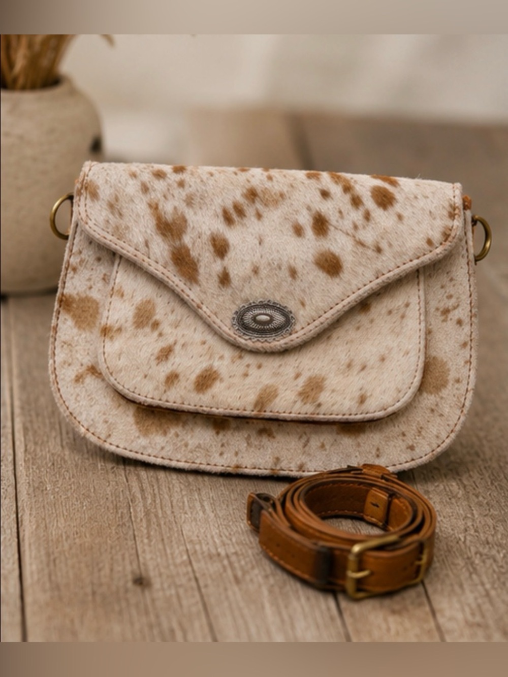 Genuine cowhide Crossbody Purse